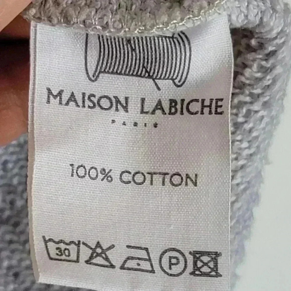 Maison Labiche L'aventure Grey Beaded Crew Neck Sweatshirt Size Medium - Picture 5 of 8